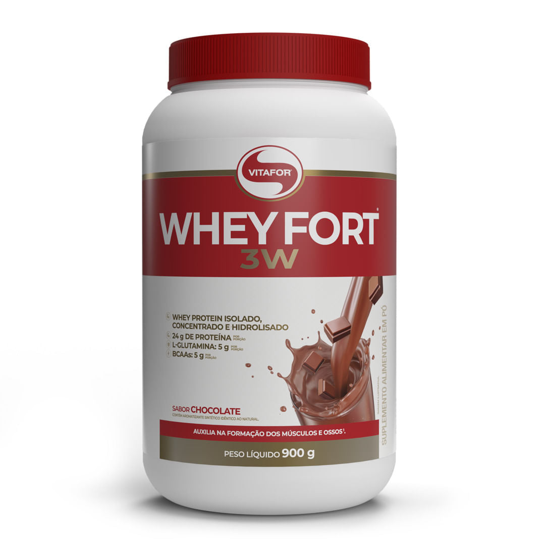 Whey fort 3W - 900g Chocolate - Vitafor