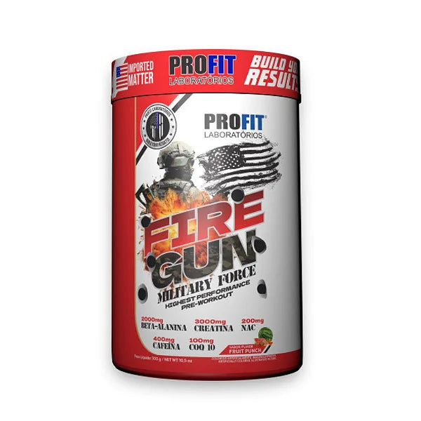 Pré Treino Fire Gun Military Force Fruit Punch 300g - Profit