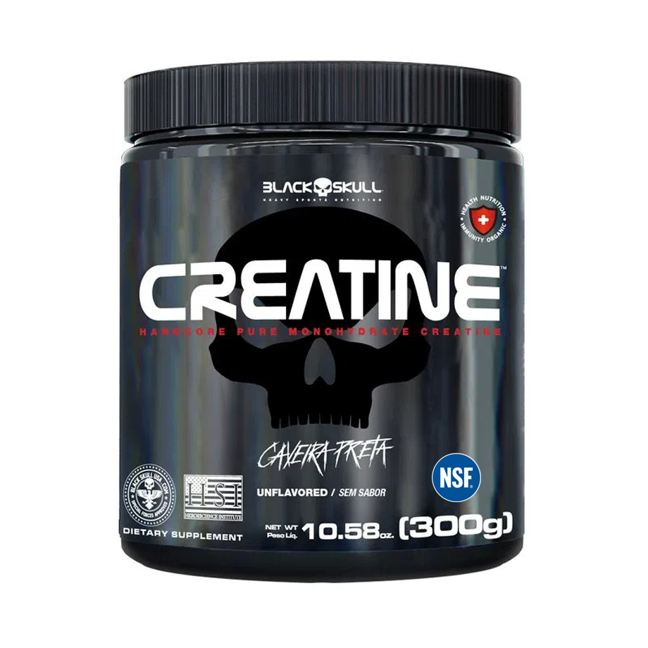 Creatina Pura 300g - Black Skull - Pote