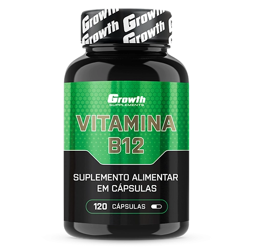 Vitamina B12 com 120 cápsulas - Growth Supplements